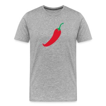Piment rouge - T-shirt bio Premium Homme - gris chiné - Devant - Damien (186cm)