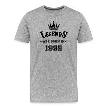 legends_born_in_1999 - T-shirt bio Premium Homme - gris chiné - Devant - Damien (186cm)