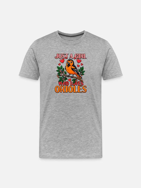 Only one girl loves Orioles - Men's Premium Organic T-Shirt - heather grey