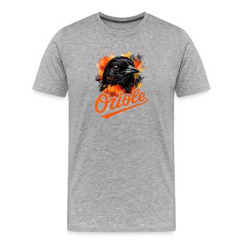 Oriole Vintage Rétro - T-shirt bio Premium Homme - gris chiné - Devant - Damien (186cm)