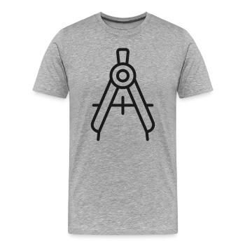 Dessin de l’icône de ligne de boussole Symbole de design de précision - T-shirt bio Premium Homme - gris chiné - Devant - Damien (186cm)