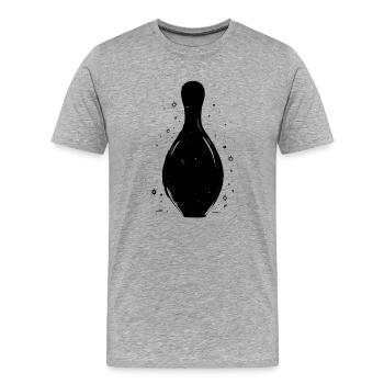 Croquis de bowling - T-shirt bio Premium Homme - gris chiné - Devant - Damien (186cm)