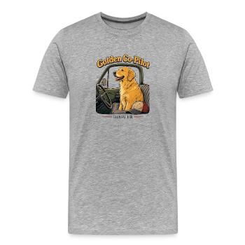 Golden Co-Pilot Grandpa fährt Golden Retriever Gra - Männer Premium Bio T-Shirt - Grau meliert - Vorne - Damien (186cm)