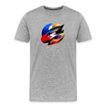 Abstract Energy Flow | Modern Art Design - Männer Premium Bio T-Shirt - Grau meliert - Vorne - Damien (186cm)