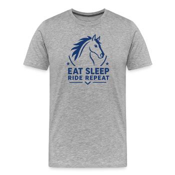 Manger Dormir Monter Répéter - T-shirt bio Premium Homme - gris chiné - Devant - Damien (186cm)