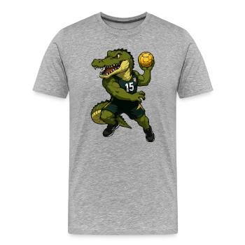 Lancer de Puissance du Crocodile 15 - T-shirt bio Premium Homme - gris chiné - Devant - Damien (186cm)