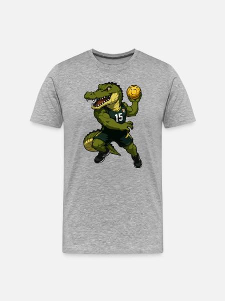 Crocodile Power Throw 15 - Men's Premium Organic T-Shirt - heather grey