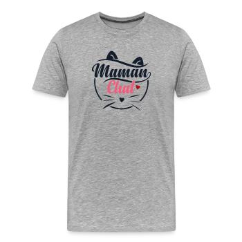 Mama-Katzen-Süßes Gesicht - Männer Premium Bio T-Shirt - Grau meliert - Vorne - Damien (186cm)