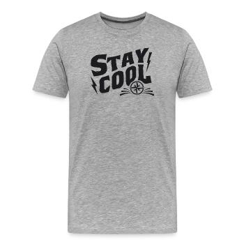 Stay Cool–Lustiges Design mit motivierendem Spruch - Männer Premium Bio T-Shirt - Grau meliert - Vorne - Damien (186cm)