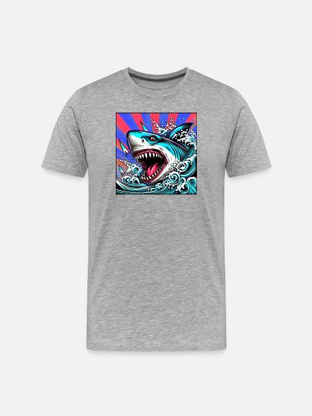 Requin - T-shirt bio Premium Homme - gris chiné