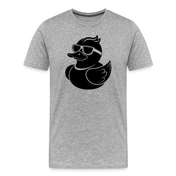 Quietscheente mit Sonnenbrille - Männer Premium Bio T-Shirt - Grau meliert - Vorne - Damien (186cm)