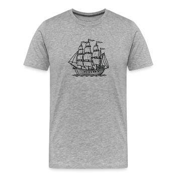 Voilier - T-shirt bio Premium Homme - gris chiné - Devant - Damien (186cm)
