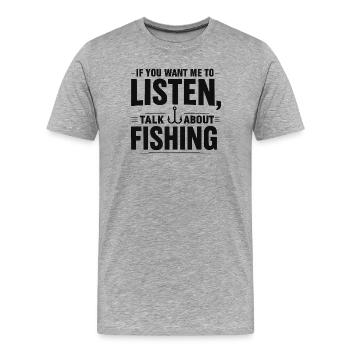 Angler Spruch Angeln Humor Fishing Geschenkidee - Männer Premium Bio T-Shirt - Grau meliert - Vorne - Damien (186cm)