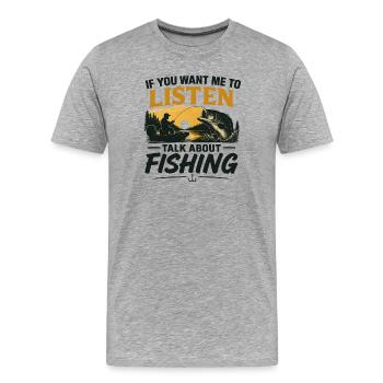 Angler Spruch Angeln Humor Fishing Geschenkidee - Männer Premium Bio T-Shirt - Grau meliert - Vorne - Damien (186cm)