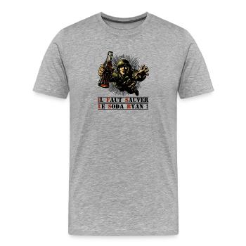 IL FAUT SAUVER LE SODA RYAN ! (film, cinéma) - T-shirt bio Premium Homme - gris chiné - Devant - Damien (186cm)