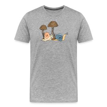 Snails - Men's Premium Organic T-Shirt - heather grey - Front - Damien (186cm)