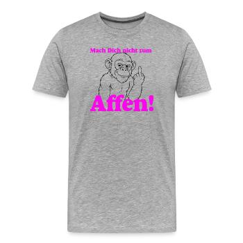 Mach Dich Nicht Zum Affen Pink - Männer Premium Bio T-Shirt - Grau meliert - Vorne - Damien (186cm)