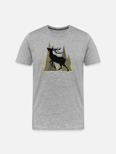 Cerf - T-shirt bio Premium Homme - gris chiné