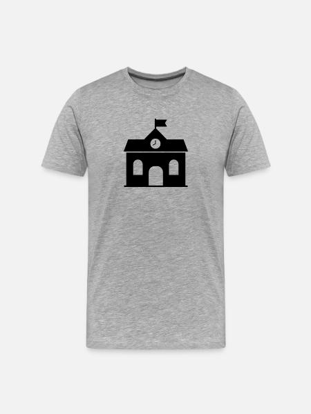 Schule - Männer Premium Bio T-Shirt - Grau meliert