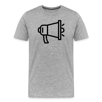 mégaphone - T-shirt bio Premium Homme - gris chiné - Devant - Damien (186cm)