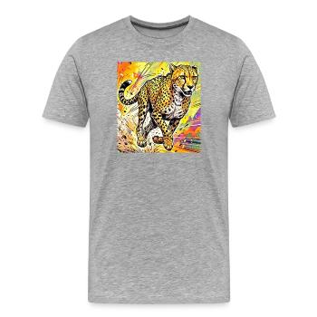 cheetah - Men's Premium Organic T-Shirt - heather grey - Front - Damien (186cm)