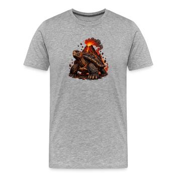 Tortue volcanique de lave - T-shirt bio Premium Homme - gris chiné - Devant - Damien (186cm)