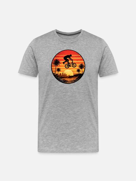 Sunset BMX Jump Circle - Men's Premium Organic T-Shirt - heather grey