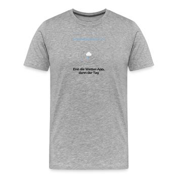 Wetter App Regenradar Lustiges Geschenk Shirt - Männer Premium Bio T-Shirt - Grau meliert - Vorne - Damien (186cm)