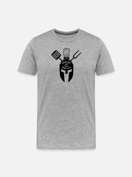 Grill like Greeks - Männer Premium Bio T-Shirt - Grau meliert