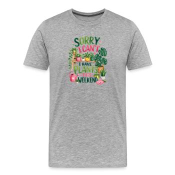  Tut Mir Leid, Ich Kann Dieses Wochenende Keine - Männer Premium Bio T-Shirt - Grau meliert - Vorne - Damien (186cm)