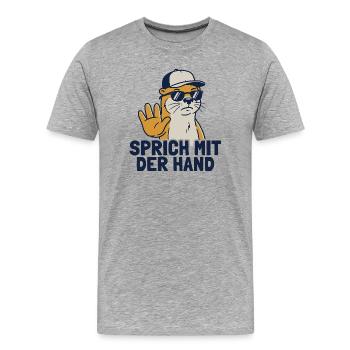 Cooler Spruch Lustiger Otter - Männer Premium Bio T-Shirt - Grau meliert - Vorne - Damien (186cm)