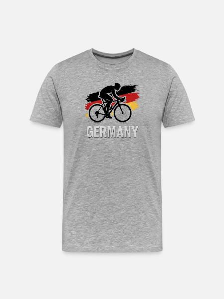 Radfahrer Deutschland Flagge - Männer Premium Bio T-Shirt - Grau meliert