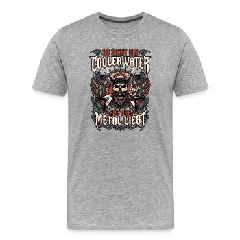 Papa Und Metal Head - Männer Premium Bio T-Shirt - Grau meliert - Vorne - Damien (186cm)