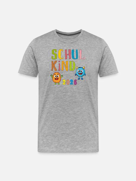Schulkind 2026  - Männer Premium Bio T-Shirt - Grau meliert