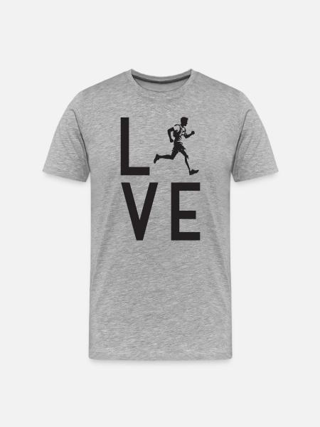 Ich liebe Trailrunning - Männer Premium Bio T-Shirt - Grau meliert