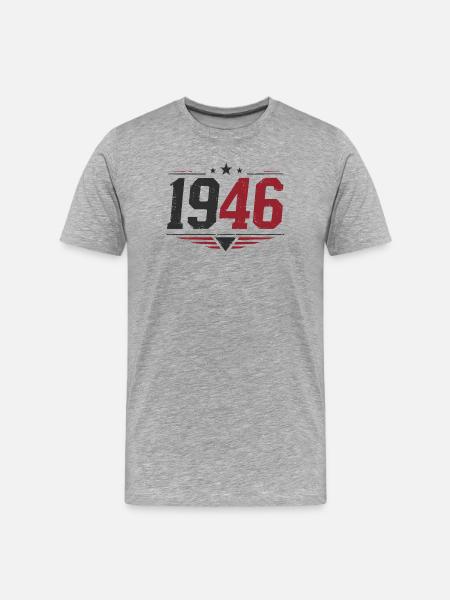 Année de naissance sport 1946 - T-shirt bio Premium Homme - gris chiné