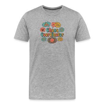 coordinateur du chaos - T-shirt bio Premium Homme - gris chiné - Devant - Damien (186cm)