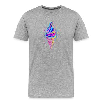 Illustration de glace moelleuse - T-shirt bio Premium Homme - gris chiné - Devant - Damien (186cm)