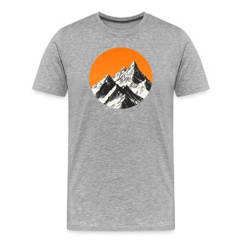 Berge bei Sonnenuntergang - Männer Premium Bio T-Shirt - Grau meliert - Vorne - Damien (186cm)