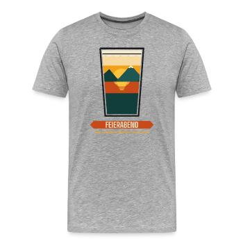 Feierabend im Glas – Sonnenuntergang - Männer Premium Bio T-Shirt - Grau meliert - Vorne - Damien (186cm)