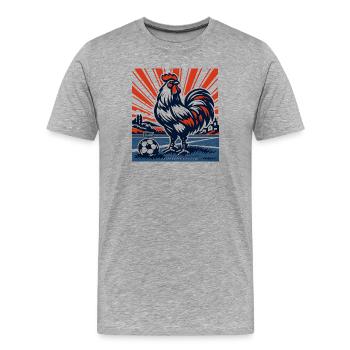 Allez France Mascot Football Summer - Men's Premium Organic T-Shirt - heather grey - Front - Damien (186cm)