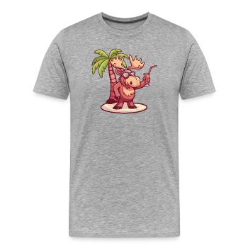 Palmier d’été orignal - T-shirt bio Premium Homme - gris chiné - Devant - Damien (186cm)