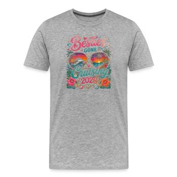 Besteies Gone Cruising 2026 - Männer Premium Bio T-Shirt - Grau meliert - Vorne - Damien (186cm)