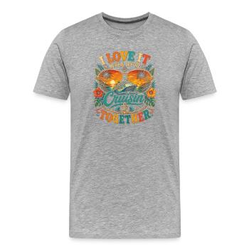 J’adore quand on fait la croisière ensemble - T-shirt bio Premium Homme - gris chiné - Devant - Damien (186cm)