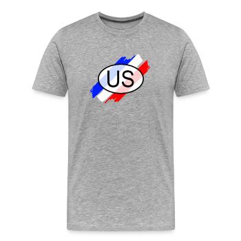 Kennzeichen_US pour les États-Unis - T-shirt bio Premium Homme - gris chiné - Devant - Damien (186cm)
