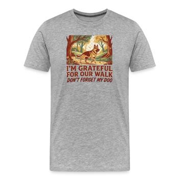 Le chien loup est reconnaissant de pouvoir la promener - T-shirt bio Premium Homme - gris chiné - Devant - Damien (186cm)