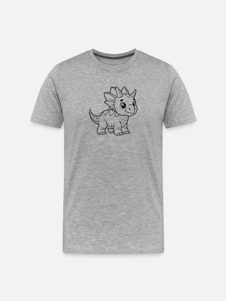 Bébé Tricératops - T-shirt bio Premium Homme - gris chiné