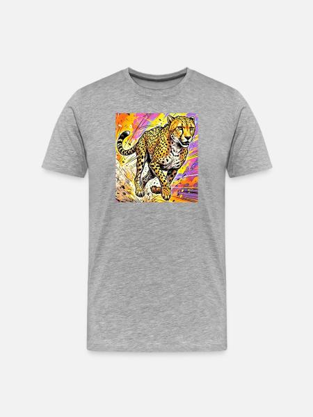 cheetah - Men's Premium Organic T-Shirt - heather grey