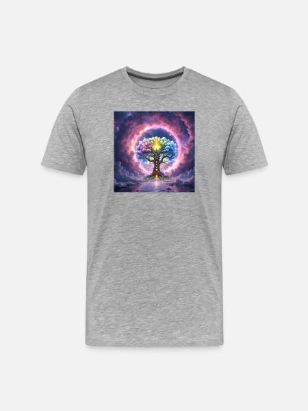 Chromatic tree in stellar halo - Men's Premium Organic T-Shirt - heather grey