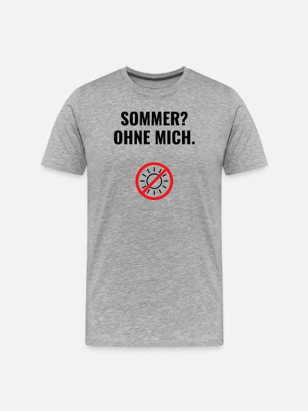 L’été ? Sans moi. - T-shirt bio Premium Homme - gris chiné